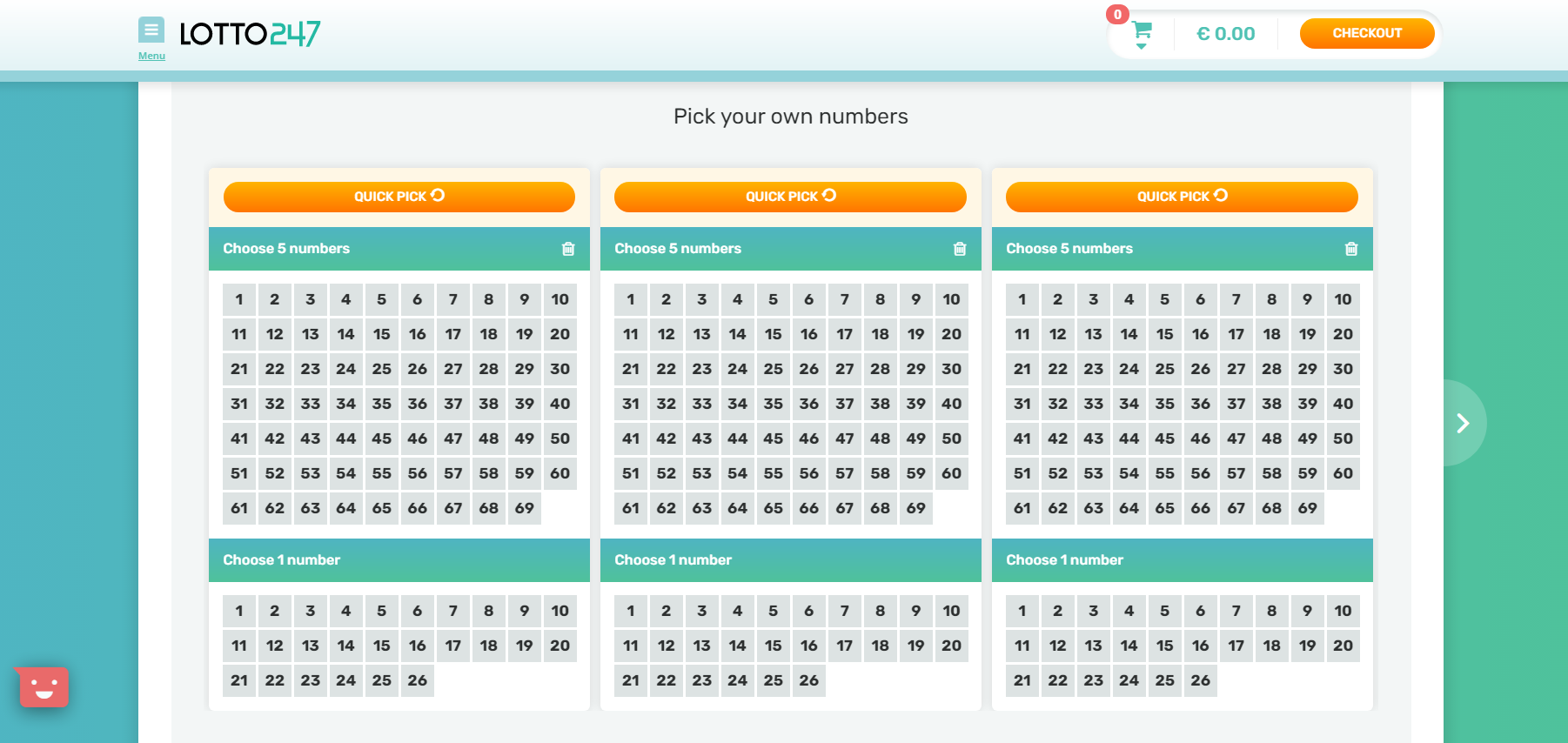 Lotto247 Powerball Pick Your Numbers