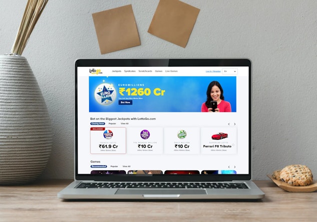 Lotto Go Homepage on Screen