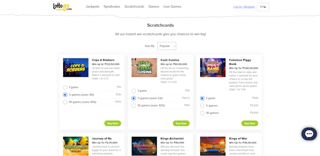 Lotto Go Scratchcards