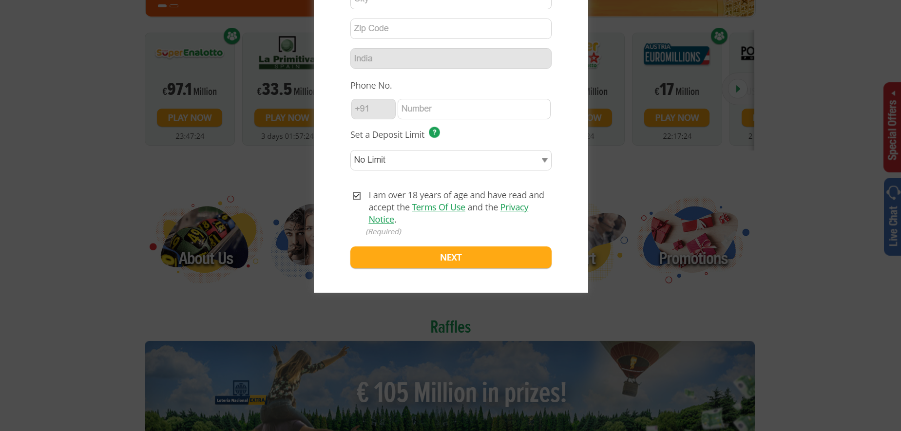 Lotto Smile Deposit 1