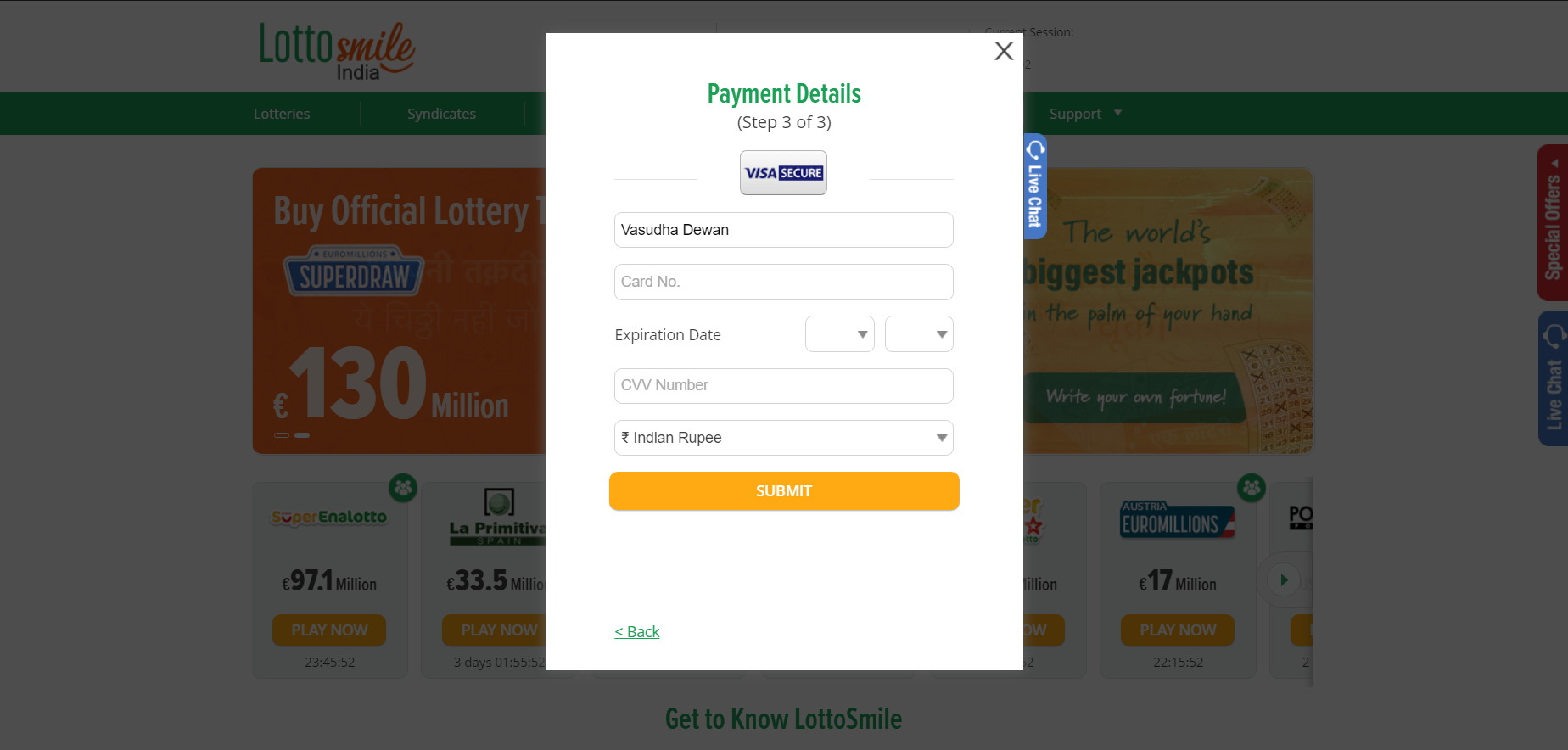 Lotto Smile Deposit 3