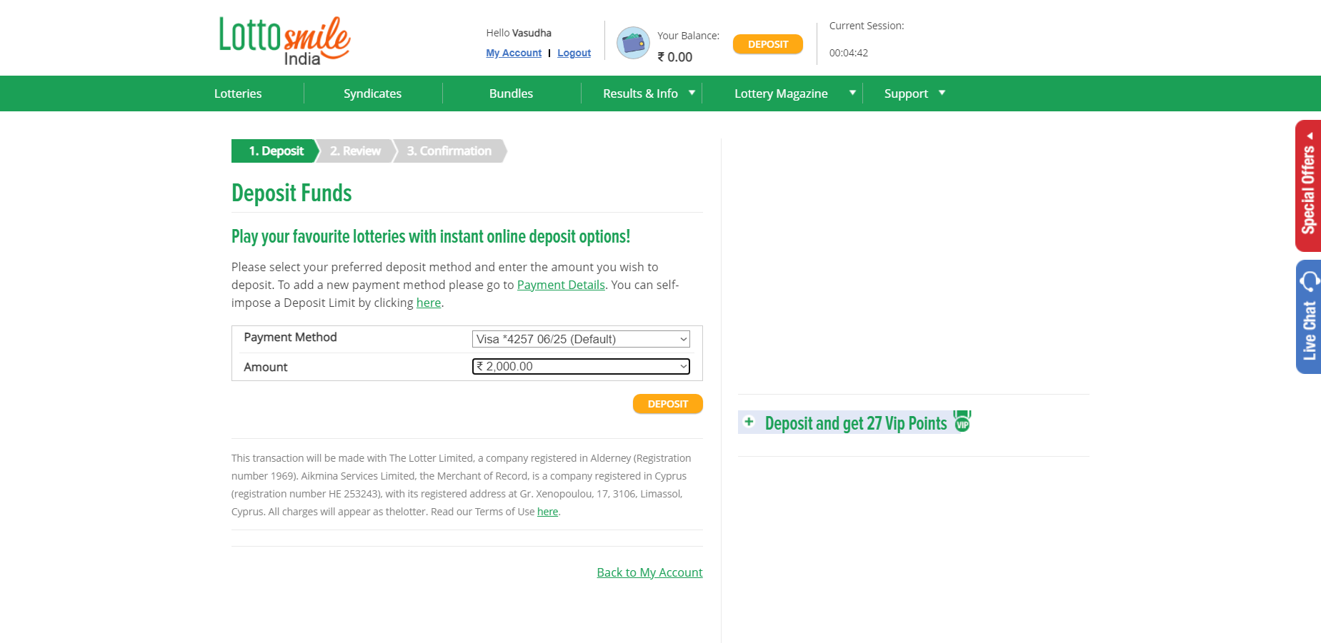 Lotto Smile Deposit 4