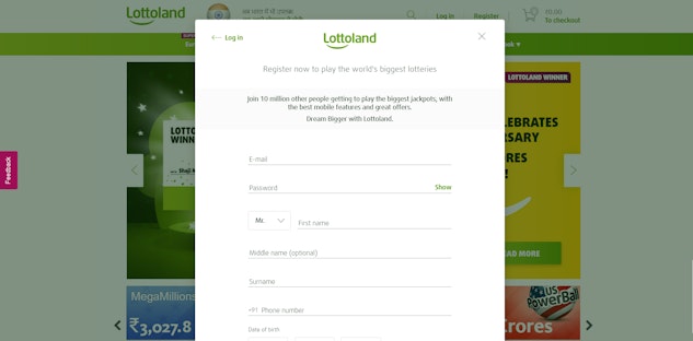 Lottoland Registration 1