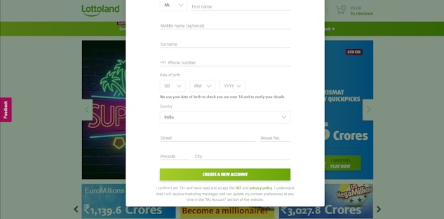 Lottoland Registration 2