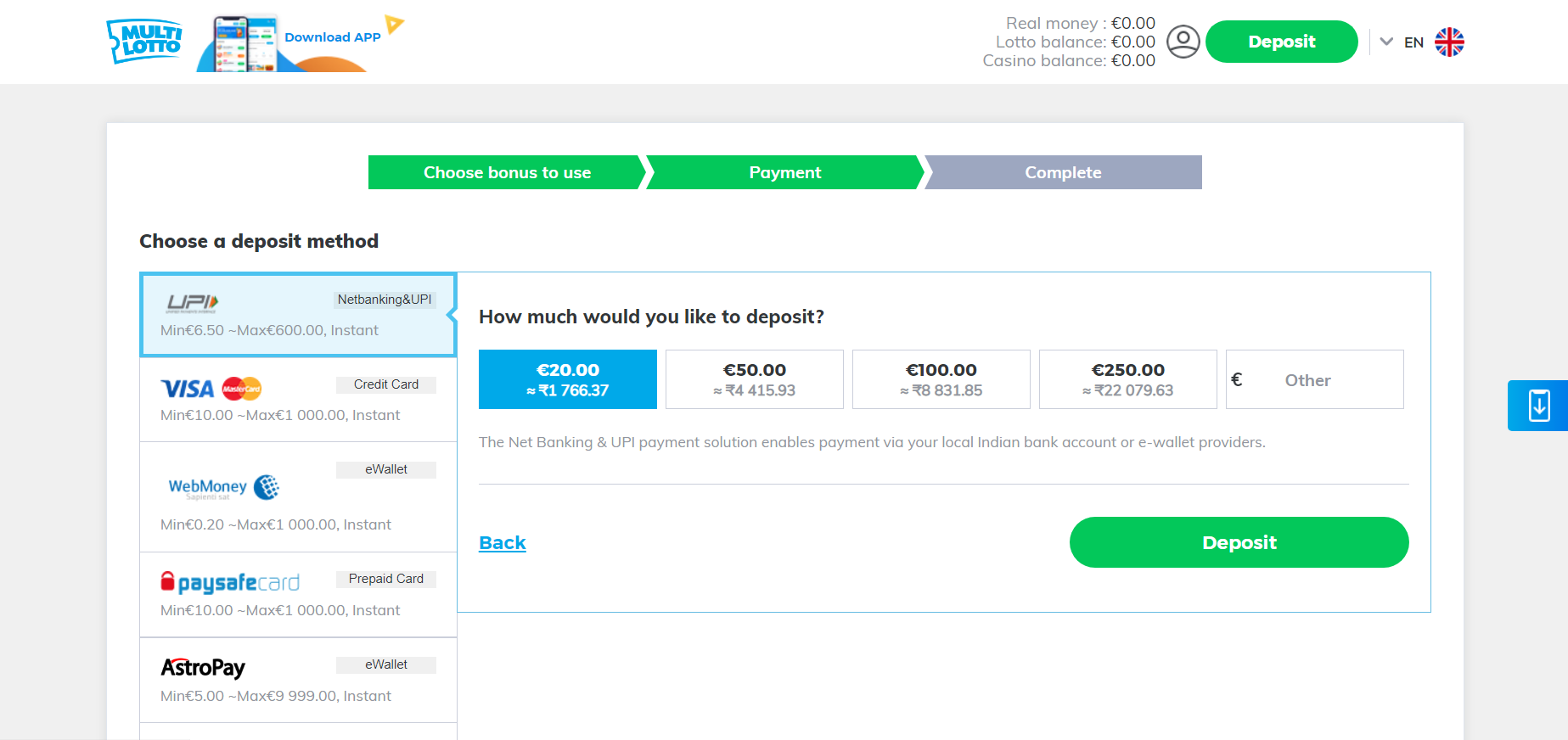 Multi Lotto Deposit 2