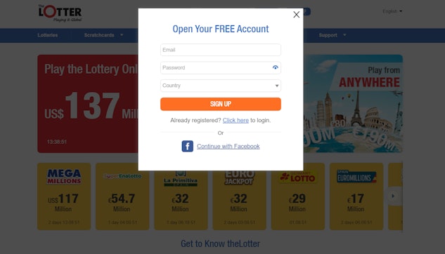 Register on The Lotter